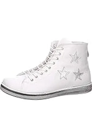 Andrea Conti High Top sneakers voor dames, wit/zilver, 39 EU, , 39 EU