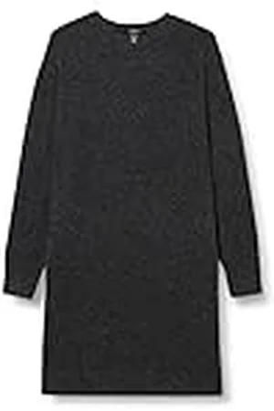 VERO MODA Dames VMDOFFY LS O-Neck Dress GA NOOS Curve Jurk, Zwart/Detail:W. Melange, L-48/50, , L
