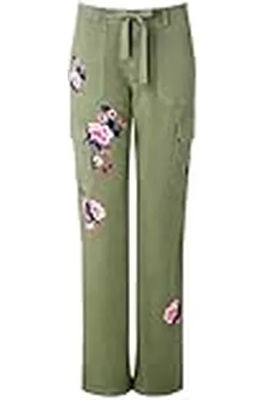 Joe Browns Vrouwen Bloemen Geborduurde Rechte Been Cargo Broek, , 38