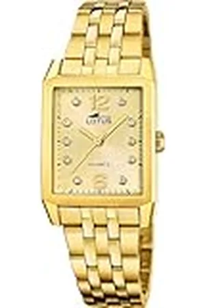 Lotus Horloge Voor Dames 18986/2 Square Series Gouden 316l roestvrij staal case Gouden316l roestvrij staal armband