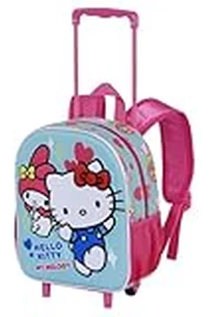 KARACTERMANIA Sanrio Hello Kitty Friendship-Small 3D-rugzak met wielen, blauw, 26 x 34 cm, inhoud 7 l, , Eén maat, Kleine 3D Rugzak met Wielen Sanrio
