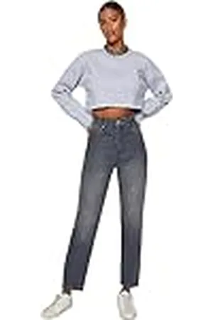 Trendyol Dames Gerade Mama Hohe Taille Jeans, , 38