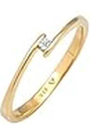 Elli DIAMONDS Ring Dames Verloving met Diamant (0.03 ct.) Elegant in 585 Geel