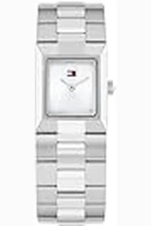 Tommy Hilfiger Twee Hand Quartz Beweging Horloge voor Vrouwen met Zilveren Roestvrij Stalen Armband - 1782786, Zilver, Eén maat