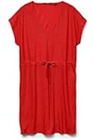 VERO MODA Damesjurk met V-hals, korte mouwen en tailleband, , M
