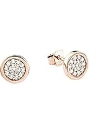QS by s.Oliver Oorbellen 925 Sterling Zilveren Dames Oorsieraden, Met Zirkonia Synth., 0,8 cm, Rosékleurig, Wordt Geleverd In Sieraden Geschenkverpakking, 9079223