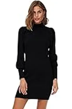 ONLY Gebreide damesjurk ONLKATIA lange jurk, zwart, XS