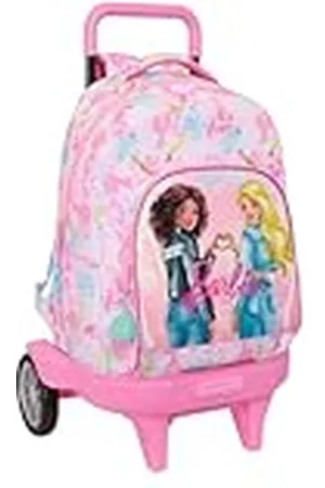 Safta Barbie Painterly Grote rugzak met wielen, compact, afneembaar, ideaal voor kinderen van verschillende leeftijden, comfortabel en veelzijdig, kwaliteit en duurzaamheid, 33 x 22 x 45 cm