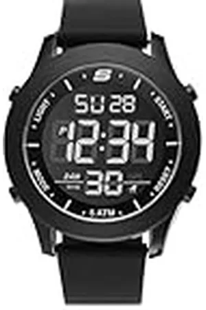 Skechers Horloge voor heren, Digitaal uurwerk met siliconen, polyurethaan, lederen of roestvrij stalen band, ,46MM