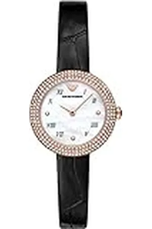 Emporio Armani Leren Horloge met Twee Wijzers