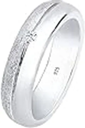 Elli DIAMONDS Ring Dames Basis Band Ring met Diamant (0.03 ct.) in 925 Sterling