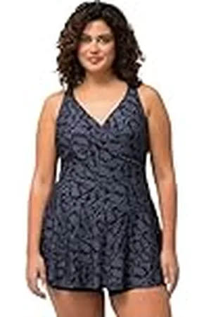 Ulla Popken Badjurk voor dames, april met shorts, bladeren, , 64