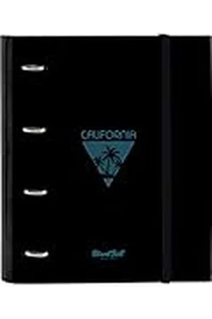 Safta Blackfit8 CALIFORNIA Ordner met 4 ringen, 35 cm, met 100 A4-vellen, ideaal voor kinderen van verschillende leeftijden, comfortabel en veelzijdig, kwaliteit en duurzaamheid, 27 x 3,5 x 32 cm