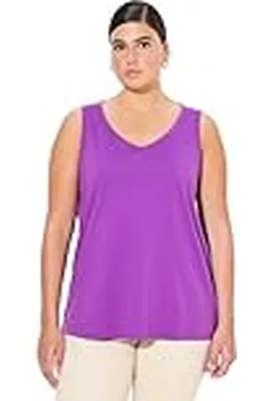 Ulla Popken Damestop, V-hals, klassiek, mouwloos T-shirts, , 54-56