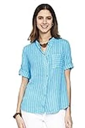 Bonamaison Dames Fluid Halflange Jurk met Ronde Kraag en Zakken Casual