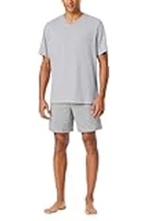 Schiesser Heren Pyjama Korte V-Hals Comfort Essentials Pyjamaset, , 48, , 48