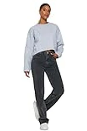 Trendyol Dames Wohnung Weites Bein Hohe Taille Jeans, , 36