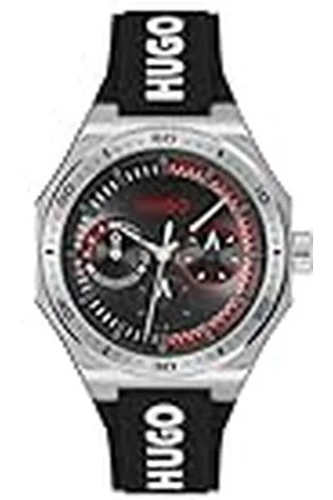 HUGO BOSS Analoge Multifunctionele Quartz Horloge voor Mannen #Grail Sport Collectie met Zwarte Siliconen Armband - 1530397, , Eén maat