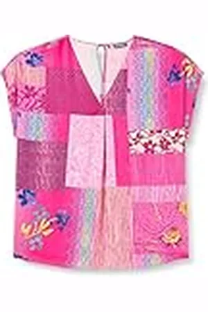 Samoon Dames 260029-21062 blouse, licht magenta patroon, 48