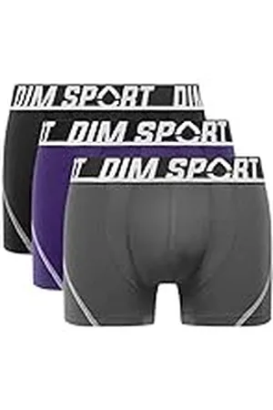 Dim Sportboxershorts, microfoon, thermoregulatie, 3 stuks, zwart/granietgrijs/amethist paars, M