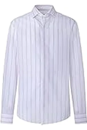 Hackett Mens ETAMINE STRIPE Shirt, 8AGWHITE/PINK, Medium