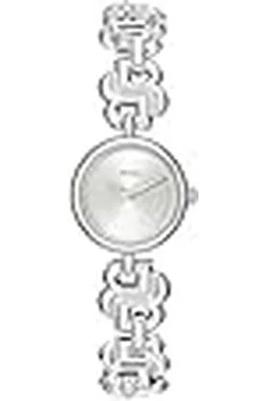 HUGO BOSS Drie Hand Quartz Beweging Horloge voor Vrouwen Dubbele B Dressy Collectie met Zilveren Roestvrij Stalen Armband - 1502793, Zilver Wit, Eén maat