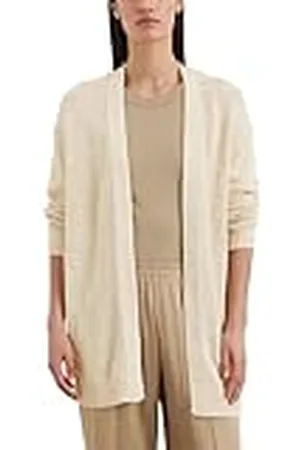 Marc O’ Polo Marc OPolo Damescardigan met V-hals, losse pasvorm, beige, XXL
