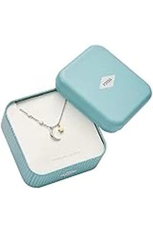 Fossil Elliott Sterling Zilver Ster en Wassende Maan Ketting