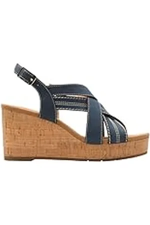 Clarks Premium Dames Sabina Sling Sandaal, Navy Nubuck, 3 UK, , 36 EU