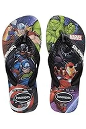 Havaianas Kids Top Marvel II Flip-Flop, Zwart, 3.5/4 UK Kind, Zwart, 3.5/4 UK Child
