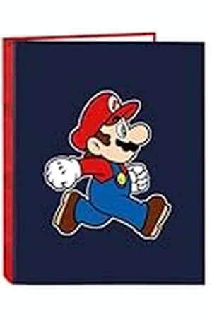 Safta Super Mario Trick map met 4 ringen, ideaal voor kinderen van verschillende leeftijden, comfortabel en veelzijdig, kwaliteit en duurzaamheid, 26,5 x 33 cm, , M, Casual