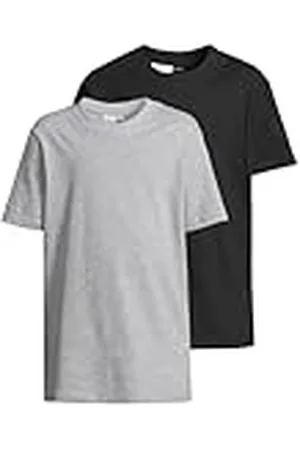 Build Your Brand Urban Classics T-shirts voor jongens 100% katoen zwart + grijs gemêleerd 134 140, , 134-140