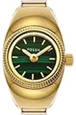 Fossil Horloge ring voor dames, Quartz uurwerk met roestvrij stalen horlogebandje, 15MM