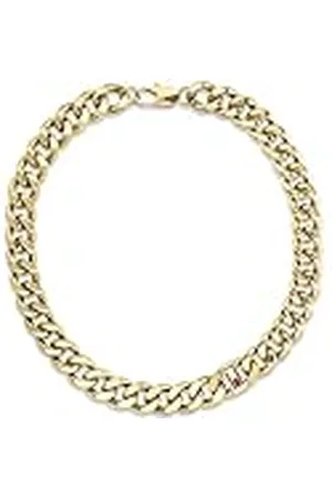 Tommy Hilfiger Sieraden Heren Geel Gouden Ketting Ketting met de Iconische Vlag - 2790636, Eén maat, Roestvrij staal, Geen edelsteen