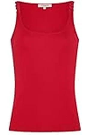Morgan Dames Tanktop met dunne bandjes Slim Fit Ronde Hals Grenadine Maat XS, , XS