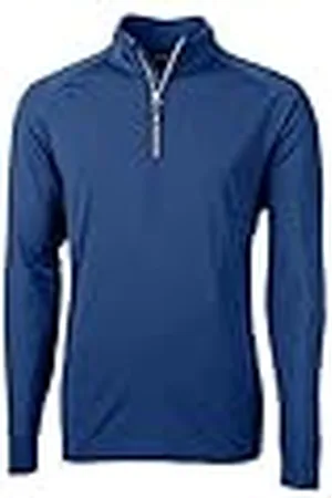 Cutter & Buck Long Sleeve Adapt Eco Knit Quarter Zip Pullover overhemd heren, Tour Blue (blauw), S