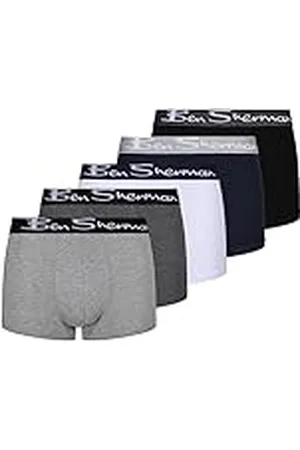 Ben Sherman Heren Podrick Zwart/Wit/Charcaol/Navy/Gray Boxer Shorts, Soft Touch Katoen met Elastische Tailleband | Comfortabel en Ademend Ondergoed - Pack van 5