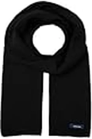 JACK & JONES Heren Gebreide Sjaal Trendy Halsdoek Warm Zacht Klassiek Winter Sjaal, Colour:Black, Größe Accessoires:One size