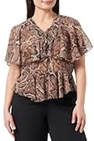 Faina Damesblouse 19527018, beige slang, XL, , XL