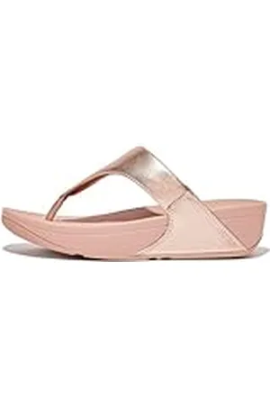 FitFlop Lulu lederen teenslippers voor dames, Roségoud, 39 EU