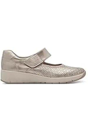 Jana Dames lage schoenen met klittenbandsluiting Vegan sneakers, roze/goud, 40 EU, , 40 EU