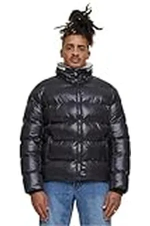 Urban classics Heren-winterjas, gerecyclede ritssluiting, pufferjack, warme winterjas voor mannen, pufferjas, regular fit, , S