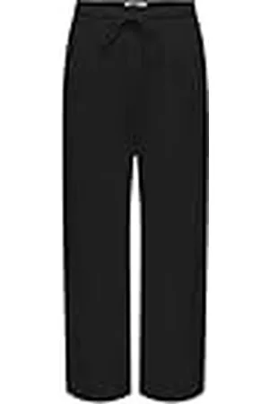 ONLY Unisex Onlsiesta Mw Pull-up Linen Bl PNT Noos rechte pasvorm basic broek met gemiddelde taille, , S