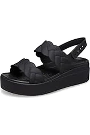 Crocs Brooklyn lage wiggen, plateausandalen, Zwart, 38/39 EU