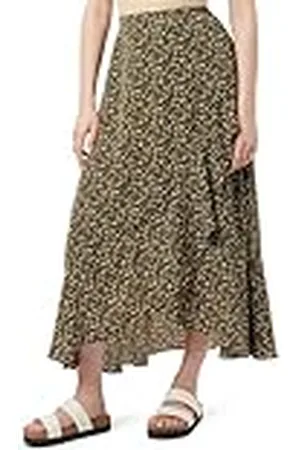 Dreimaster Vintage Dames midirok 37224879-DR05, olijf meerkleurig, XS, , XS
