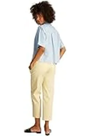 Tommy Hilfiger Dames ESS LINNEN RELAXED S/S SHIRT WW0WW44720, blauw, 34, , 60