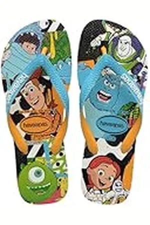 Havaianas Disney Stylish, comfortabele flip-flops, licht en duurzaam, Disney en Pixar designs, brede riemen, volwassenen uniseks, Wit Blauw, 33/34 EU