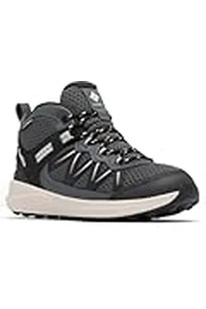 Columbia Youth Unisex Peakfreak Rush Mid Waterproof, Waterproof Mid Rise Trekking and Hiking Boots, Black/Grill, 1