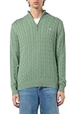 GANT Heren Cotton Cable Half Zip Pullover, , M