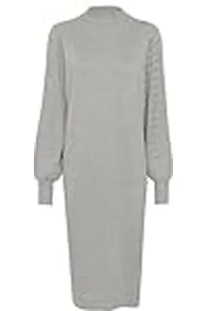 Kaffe Gebreide jurk voor dames, hoge hals, lange mouwen, knie, regular fit, , L